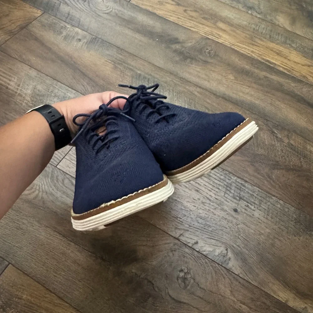 Cole Haan OriginalGrand Stitchlite Wingtip Oxford Shoes Navy Blue C27960 Mens 7M